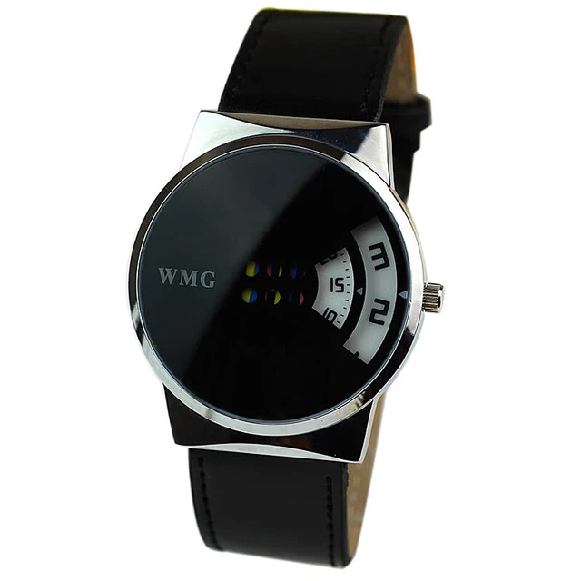 Creative Colorful Carousel Scale Pu Leather Belt Ladies Watches BK