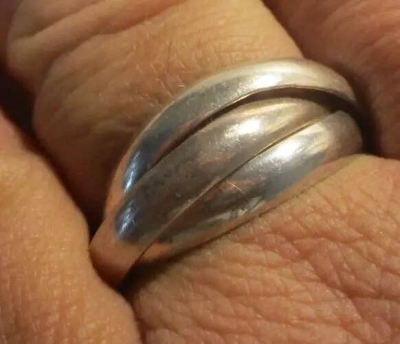 Sterling Silver Heavy Large Russian Wedding Ring Size X