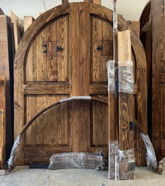 Rustic reclaimed lumber arched door solid wood or choose alder mahogany oak 3