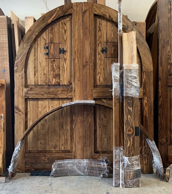 Rustic reclaimed lumber arched door solid wood or choose alder mahogany oak 3