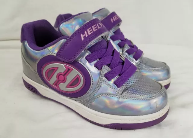 Purple Heelys Girls Plus X2 Light Up 2-Wheel Shoes Size 4 (Womens 5) Wheeled