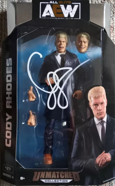 Wwe Cody Rhodes Autographed Signed Aew Action Figure Wrestler #27