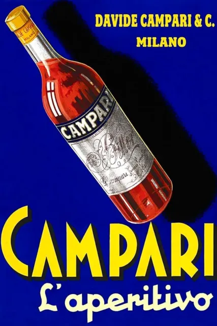 Poster Manifesto Locandina Pubblicità Stampa Vintage Aperitivo Bitter Campari