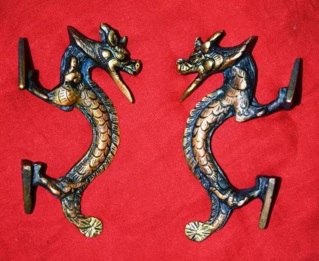 Dragon Shaped Handle Brass Unique Handmade Finish Lounge Restaurant Door Dec MS8