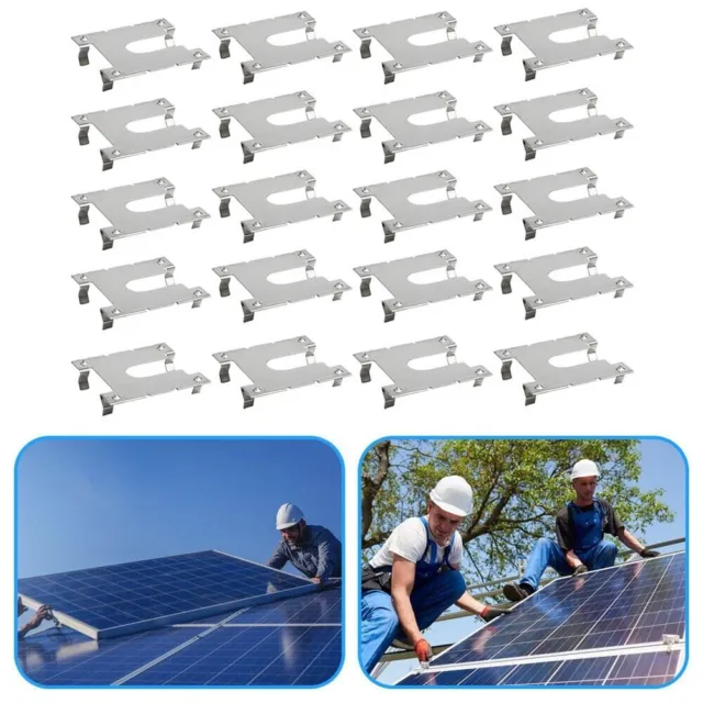 Clip de mise à la terre photovoltaïque 20 pièces panneaux solaires en acier i