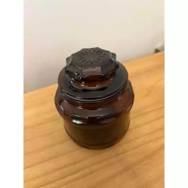 Vintage Dark Amber Glass Canister Apothecary Jar