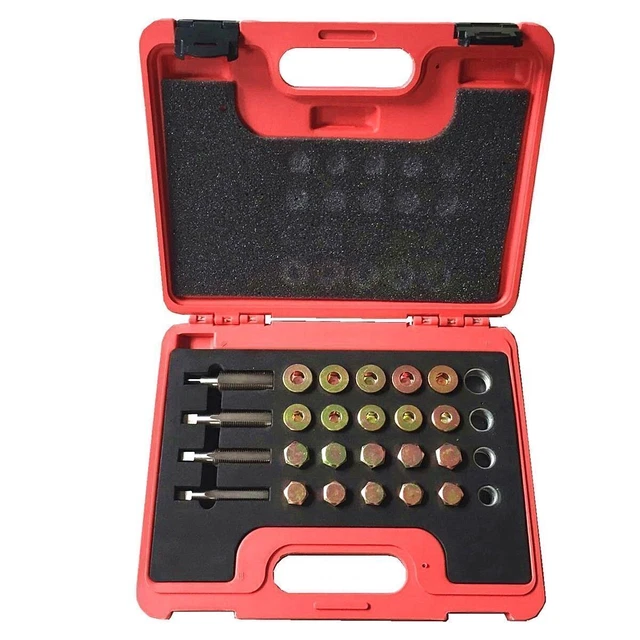 64 PC Oil Pan Drain Sump Plug Key Thread Repair Tool Kit M13 M15 M17 M20 Tools