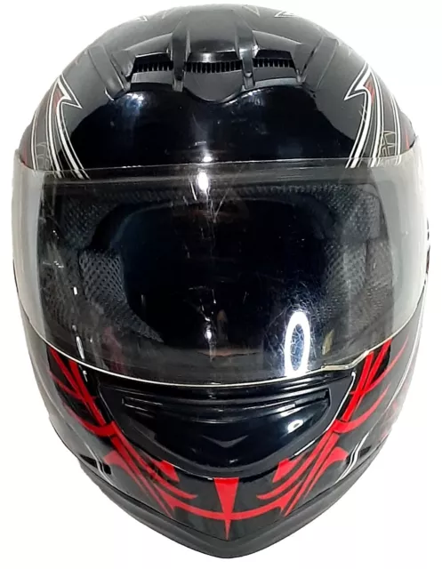 EVOS FMVSS 218 DOT MOTORCYCLE HELMET SIZE MEDIUM (57-58cm) Black Red White Gold