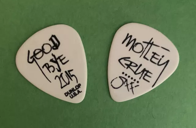 Motley Crue Nikki Sixx Good Bye 2015 White Guitar Pick - Final Show