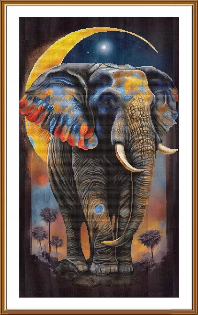 Counted Cross Stitch Kit Elephant DIY Unprinted canvas