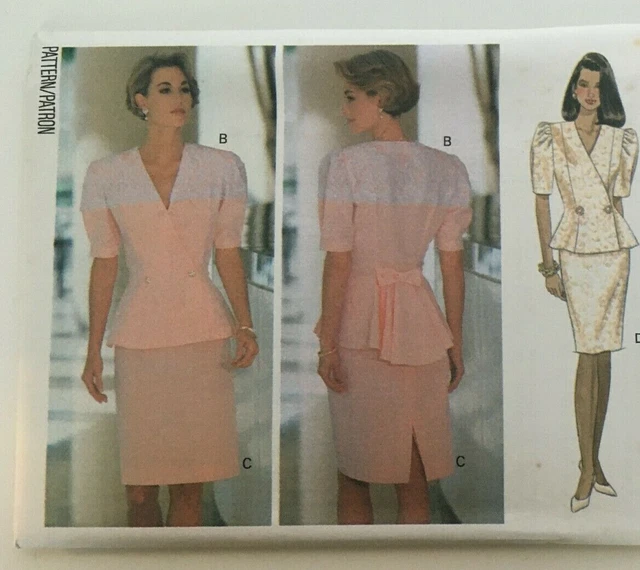 Butterick Sewing Pattern 6060 Misses Top Straight Skirt Uncut Career Work