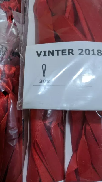 Paquete de 30 cintas IKEA VINTER 4,5 pulgadas de largo 3/8 pulgadas de ancho rojo lote de 20 paquetes 3