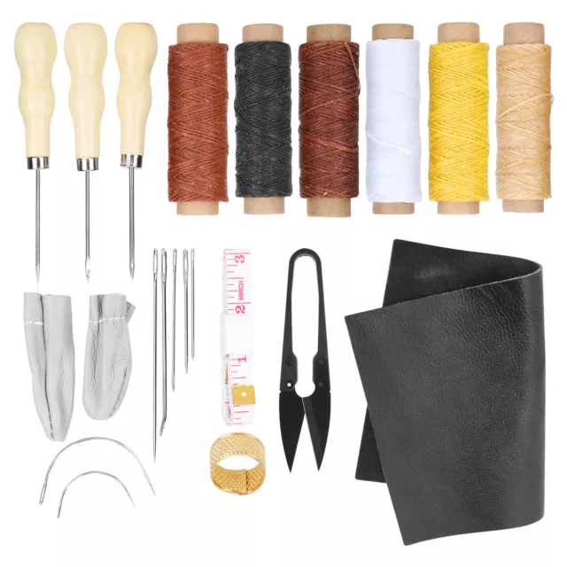 22Pcs Leather Sewing Kit Repair Tools Needles Thread Scissor DIY Craft Set ESP