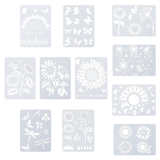 Set Di 16 Stencil Mandala In PET Per Pittura E DIY | 15x15 Cm, Riutilizzabili, Taglio Laser | Per Decorazione Pareti, Mobili, Scrapbooking