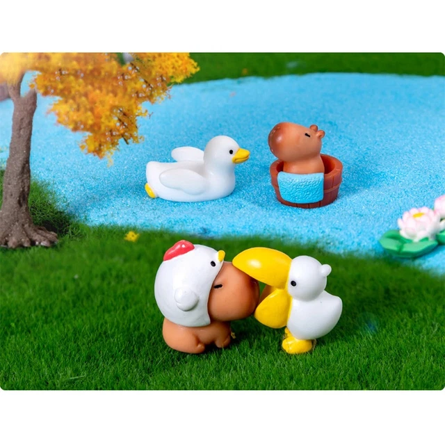 10 Pièces Mini Figurines Capybara En Résine - Adorables Petits Animaux Pour Décoration Bureau, Maison & Extérieur