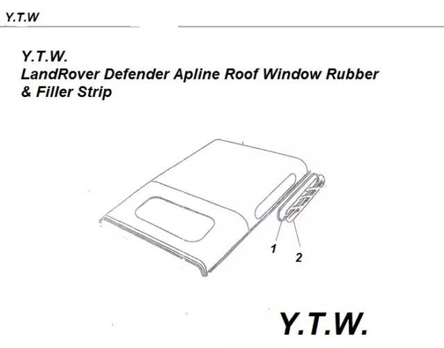 L/ R Defender 90 / 110 Alpine Window Rubber Seal & Filler 4-4.5mm DBF500030/40