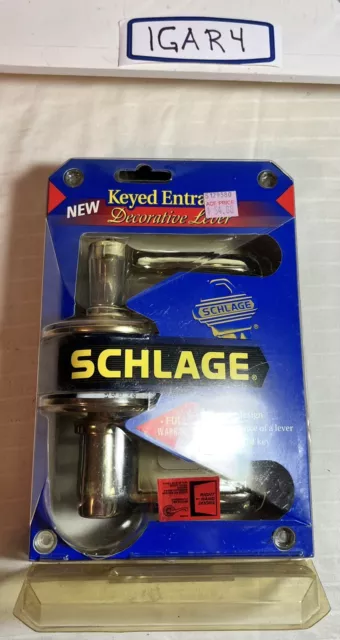 NOS Schlage Keyed Entry Decorative Lever Door Knob Brass P513-551