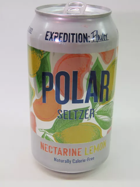 Craft Empty Can: POLAR Beverages Nectarine Lemon Seltzer Water ~ Worcester, MA