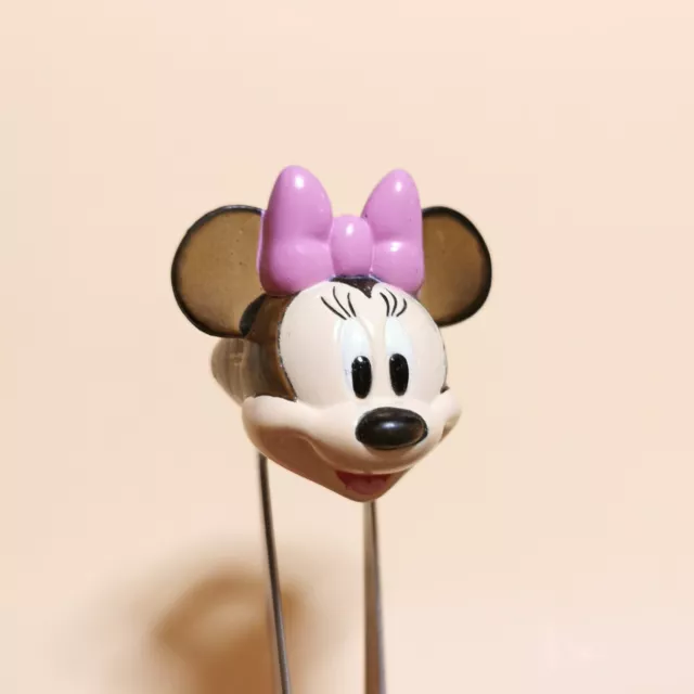 Disney Minnie Mouse Head Shape TOY RING PLAY JEWELRY 1.5" Mini Figure TOMY Japan