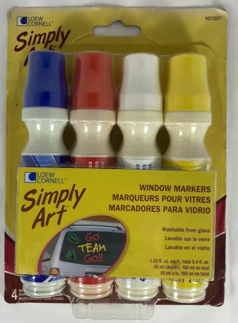 Washable Car Window Paint Markers - 4 Color Pack - Simply Art -