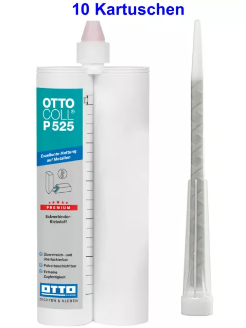 OTTOCOLL® P525 10 x 380 ml 2K-Premium-Turbo-Klebstoff Für Kleben im Metallbau