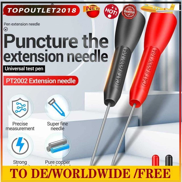 2x Insulation Piercing Needles Non-destructive Multimeter Test Probes Auto Tools