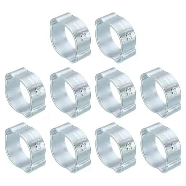 Confezione da 30 Morsetto Tubo Orecchio Doppio 11-13mm, Anelli Crimpante Acciaio Zincato