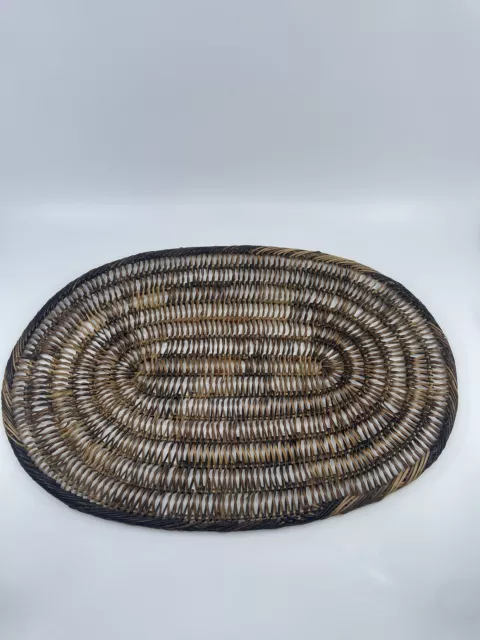 Juego de 6 alfombras ovaladas Tiki tejidas de ratán de colección BOHO granja