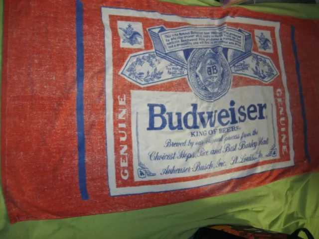 Vintage R.A. BRIGGS Anheuser Busch Offical Product BUDWEISER Beer BEACH TOWEL