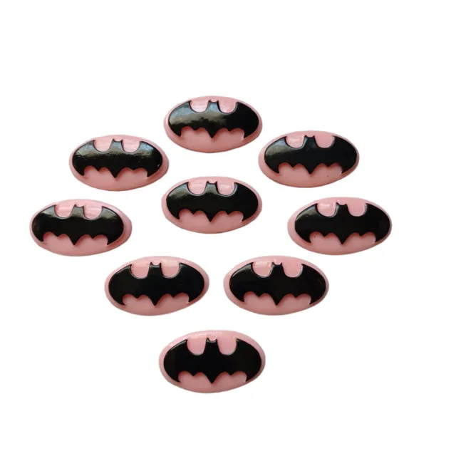 Lote de 9 Arcos para el Cabello de Resina de Espalda Plana Batman Batwoman Batgirl Rosa
