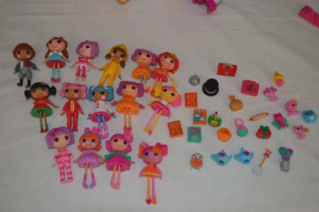 LaLaLoopsy Mini Figures 3" Lot of 15 figures and accessories