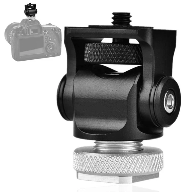 Hot Shoe Mount Shoe Flash Microphono Supporto 1/4"" Fotocamera a vite per monitor LCD