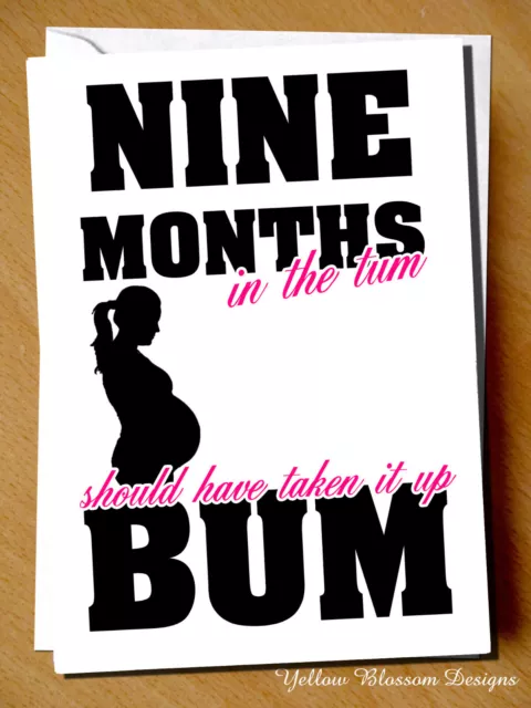 FUNNY PREGNANCY CONGRATULATIONS Card New Baby Tum Mum Nine Months