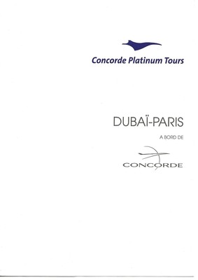 CONCORDE Air France 8 menus Tour du Monde signés 