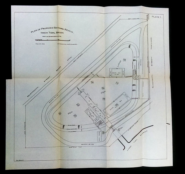 1900 PROPOSED PLAN Sketch Map of Bathing Beach Inner Tidal Basin 17th