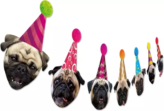 Pug Birthday Garland, Pug Dog Birthday Banner, Pug Bday Party Decoration for Pug