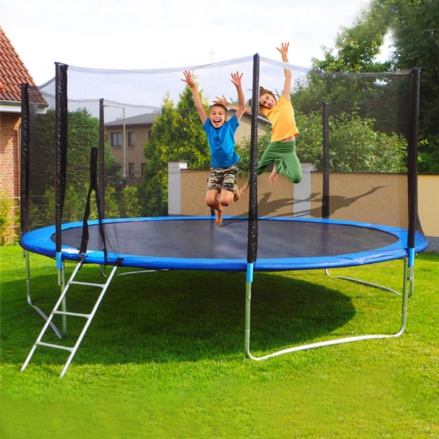 120" Kids Trampoline With Enclosure Net Jumping Mat And Spring Cover Padding.