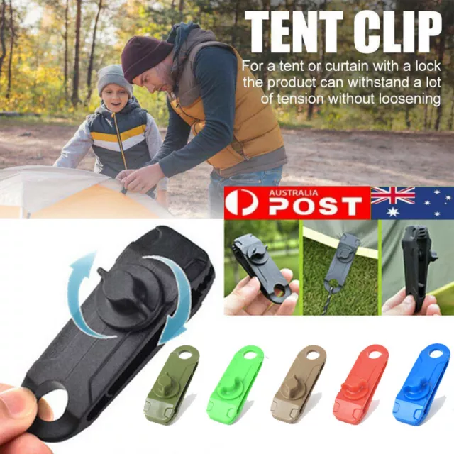 Heavy Duty Reusable Tent Tarp Tarpaulin Camping Tool Clip Clamp Buckle