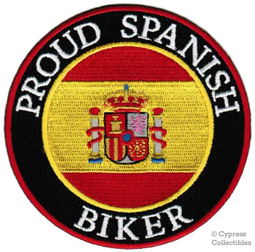 PROUD SPANISH BIKER embroidered PATCH SPAIN FLAG ESPAÑA iron-on EMBLEM