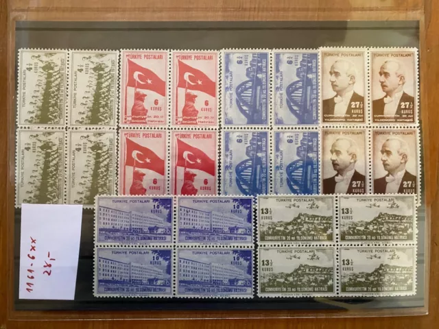 Türkei 1161 - 6 ** Viererblock 28 Euro Fussball etc