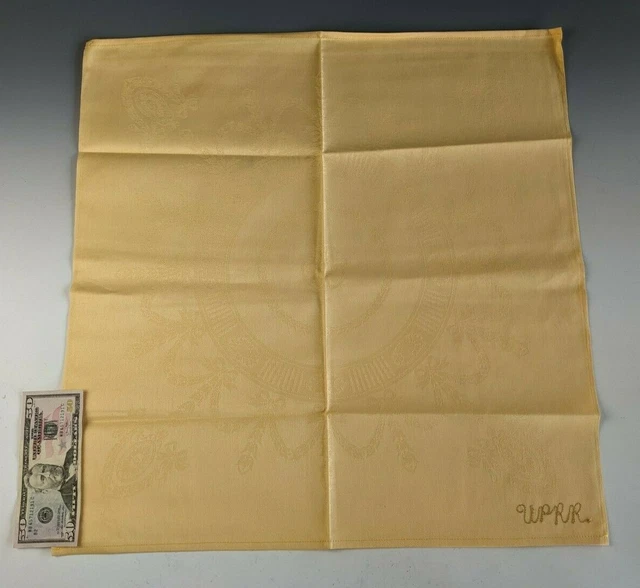 Antique Vtg Union Pacific Railroad Damask Gold NAPKIN (for china) Streamliner