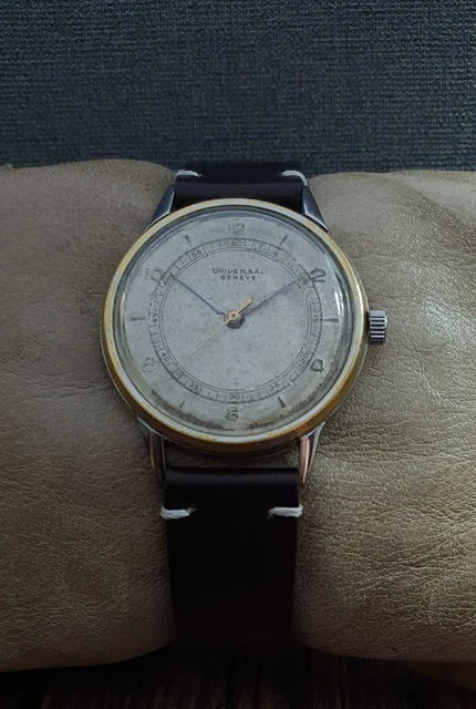 Montre Vintage Universal Genève - Or Blanc 14 Carats - Années 1960 - Occasion élégante