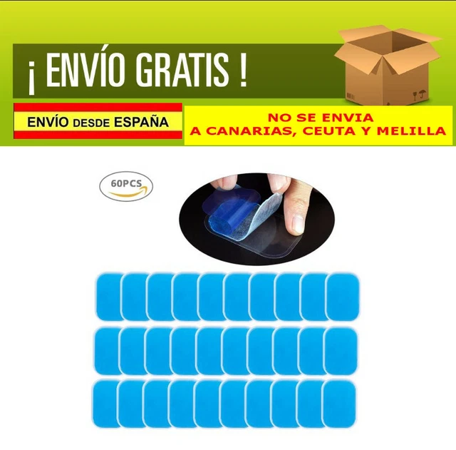 60 Almohadillas de Gel Electroestimulador EMS Hojas de Repuesto 60 piezas 4X6 cm