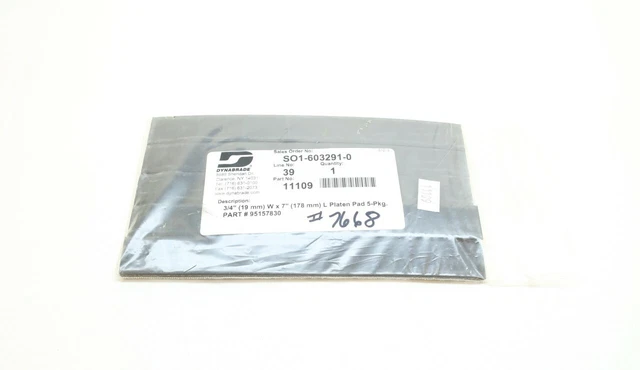 Set Of 5 Dynabrade 11109 3/4in X7in 95157830 Power Sander Platen Pads
