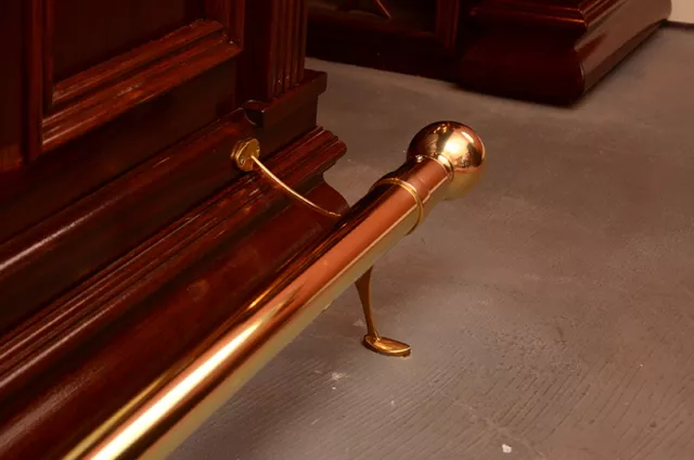 Brass Bar Foot Rails-Variable Size- 2ft thru 9ft   2" OD Brass Foot Rest Railing 2