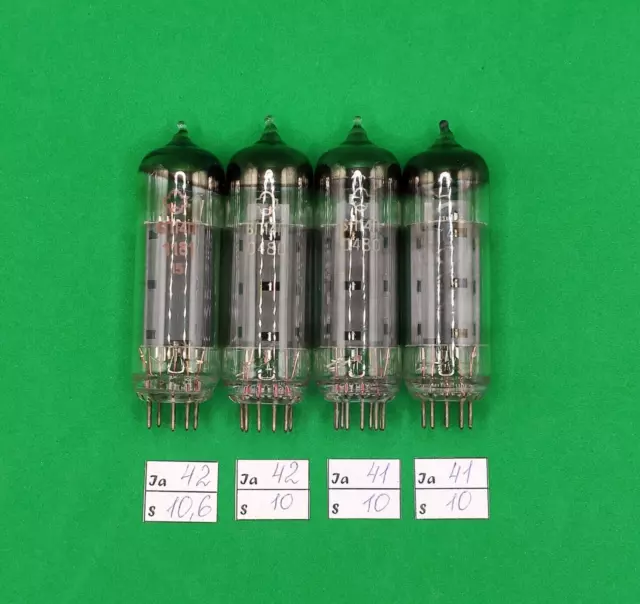 6P14P  4pcs LIGHTLY USED TESTED MATCHED QUAD REFLECTOR VACUUM TUBE ~/EL84/6BQ5/