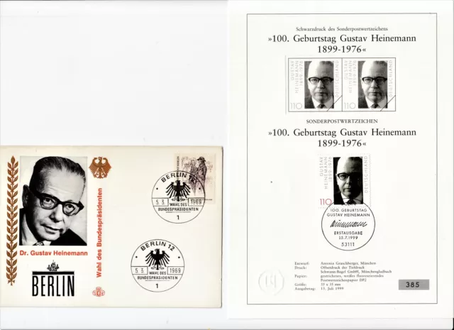 aus  HEINEMANN-SAMMLUNG  100. Geburtstag + BUNDESPRÄSIDENTENWAHL 1969