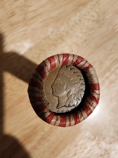 Roll Of Sealed Wheat Pennies 1907 Indian Head 1919 Lincoln Unsearched Ungraded
