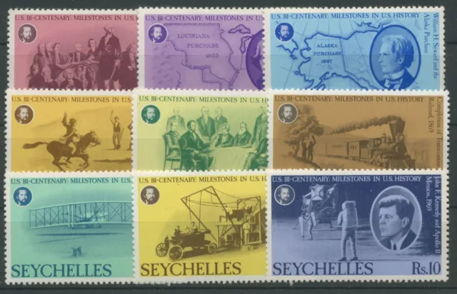 Seychellen 1976 200 Jahre Unabhängigkeit der USA 375/83 postfrisch