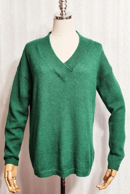 America Today Beautiful Knitted Pullover Sweater Emerald Green Color Size S/M